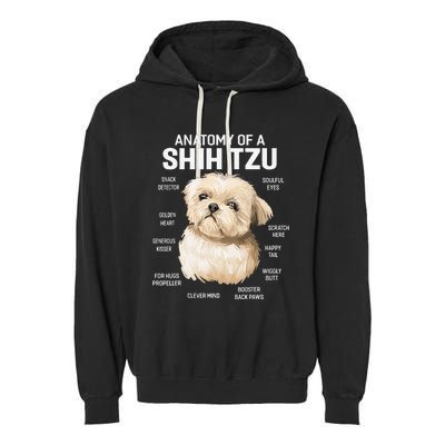 Dogs 365 Anatomy of a Shih Tzu Dog Funny Gift Garment-Dyed Fleece Hoodie