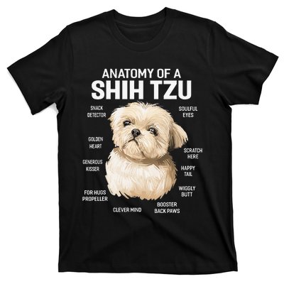 Dogs 365 Anatomy of a Shih Tzu Dog Funny Gift T-Shirt