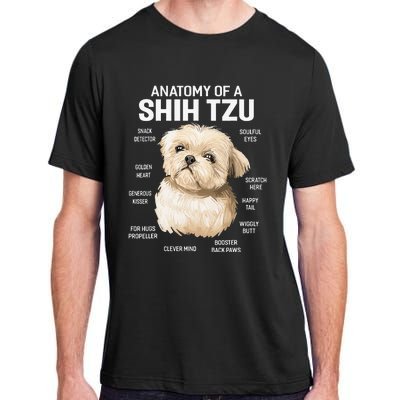 Dogs 365 Anatomy of a Shih Tzu Dog Funny Gift Adult ChromaSoft Performance T-Shirt