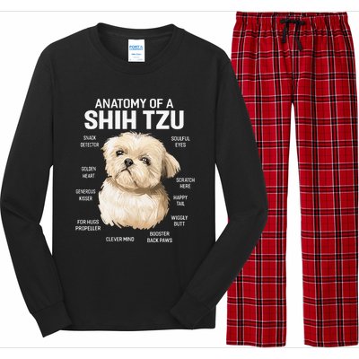 Dogs 365 Anatomy of a Shih Tzu Dog Funny Gift Long Sleeve Pajama Set