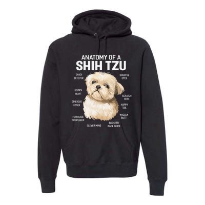 Dogs 365 Anatomy of a Shih Tzu Dog Funny Gift Premium Hoodie