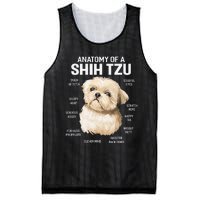 Dogs 365 Anatomy of a Shih Tzu Dog Funny Gift Mesh Reversible Basketball Jersey Tank