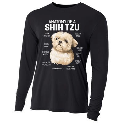 Dogs 365 Anatomy of a Shih Tzu Dog Funny Gift Cooling Performance Long Sleeve Crew