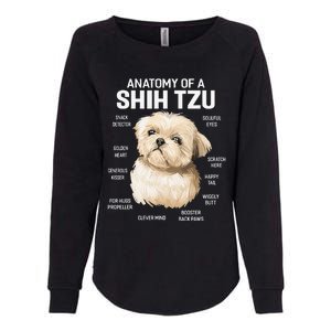 Dogs 365 Anatomy of a Shih Tzu Dog Funny Gift Womens California Wash Sweatshirt