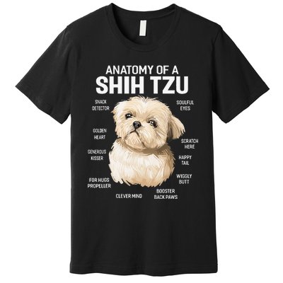 Dogs 365 Anatomy of a Shih Tzu Dog Funny Gift Premium T-Shirt