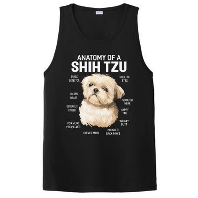 Dogs 365 Anatomy of a Shih Tzu Dog Funny Gift PosiCharge Competitor Tank