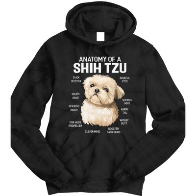 Dogs 365 Anatomy of a Shih Tzu Dog Funny Gift Tie Dye Hoodie