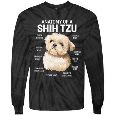 Dogs 365 Anatomy of a Shih Tzu Dog Funny Gift Tie-Dye Long Sleeve Shirt