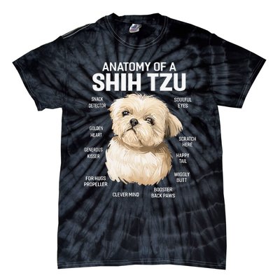 Dogs 365 Anatomy of a Shih Tzu Dog Funny Gift Tie-Dye T-Shirt