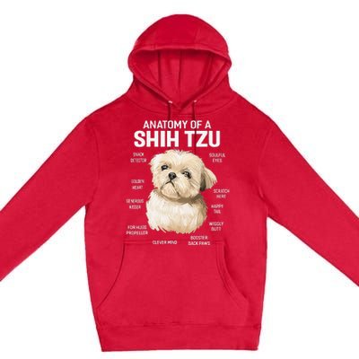 Dogs 365 Anatomy of a Shih Tzu Dog Funny Gift Premium Pullover Hoodie