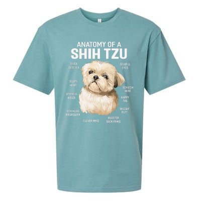 Dogs 365 Anatomy of a Shih Tzu Dog Funny Gift Sueded Cloud Jersey T-Shirt