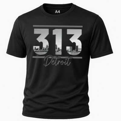 Detroit 313 Area Code Skyline Michigan Performance Shirt