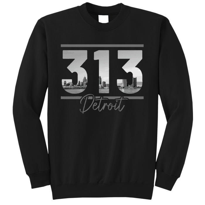 Detroit 313 Area Code Skyline Michigan Sweatshirt