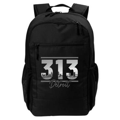 Detroit 313 Area Code Skyline Michigan Backpack