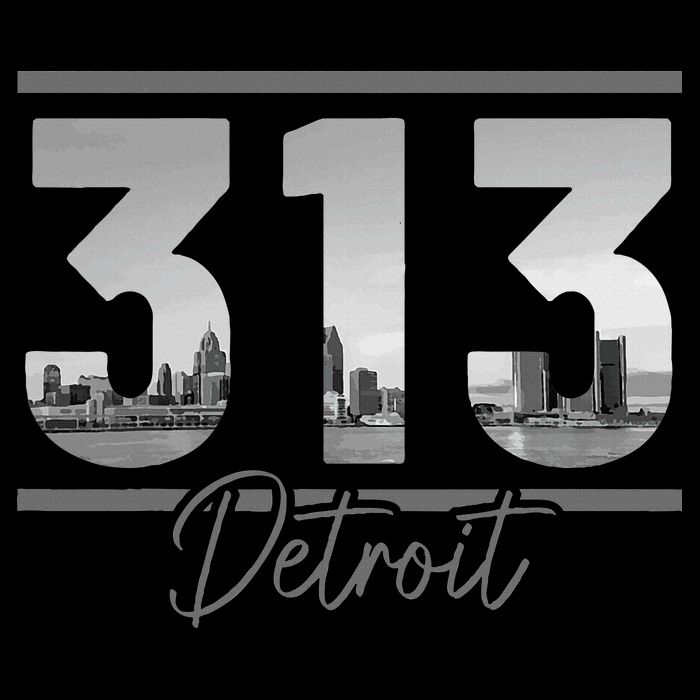 Detroit 313 Area Code Skyline Michigan Sustainable Bucket Hat