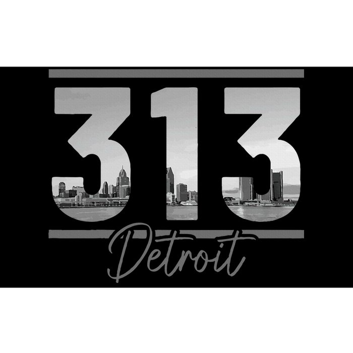 Detroit 313 Area Code Skyline Michigan Bumper Sticker