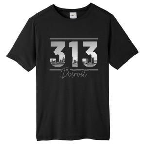 Detroit 313 Area Code Skyline Michigan Tall Fusion ChromaSoft Performance T-Shirt