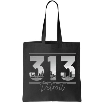 Detroit 313 Area Code Skyline Michigan Bag