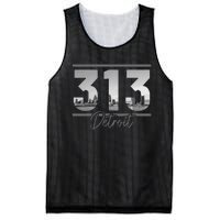 Detroit 313 Area Code Skyline Michigan Mesh Reversible Basketball Jersey Tank