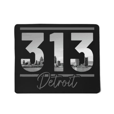 Detroit 313 Area Code Skyline Michigan Mousepad