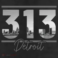 Detroit 313 Area Code Skyline Michigan 25L Jumbo Tote