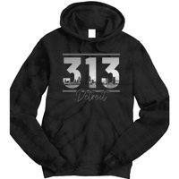 Detroit 313 Area Code Skyline Michigan Tie Dye Hoodie