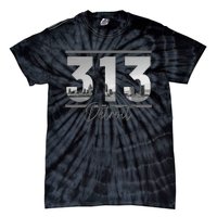 Detroit 313 Area Code Skyline Michigan Tie-Dye T-Shirt