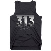 Detroit 313 Area Code Skyline Michigan Tank Top