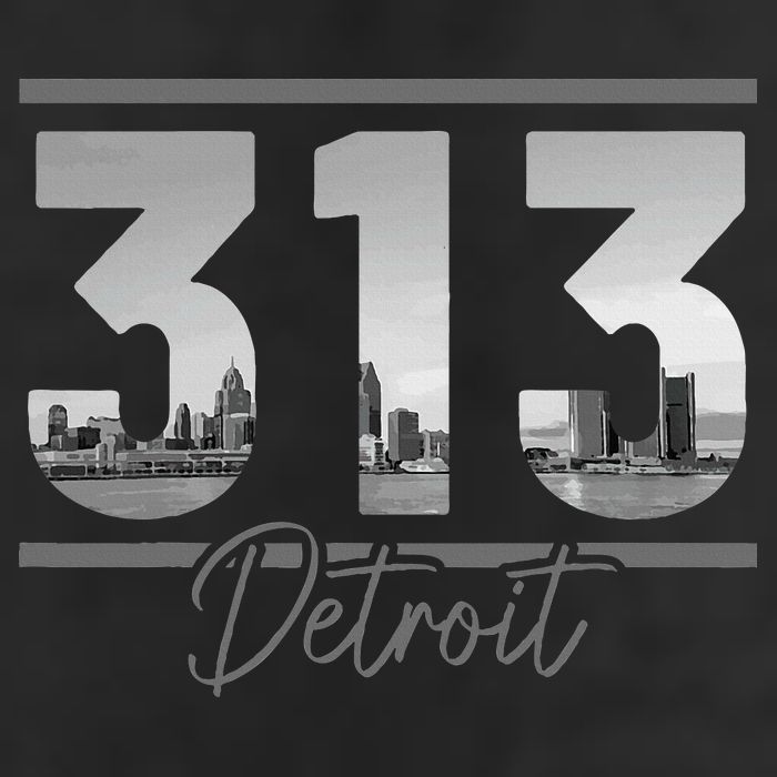 Detroit 313 Area Code Skyline Michigan Golf Towel