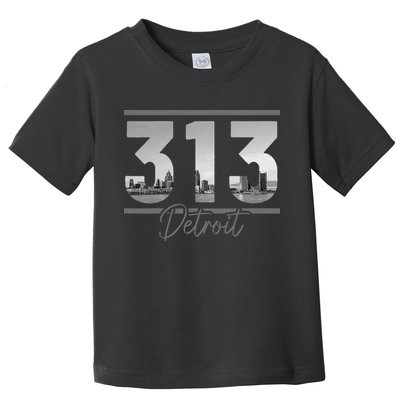 Detroit 313 Area Code Skyline Michigan Toddler T-Shirt