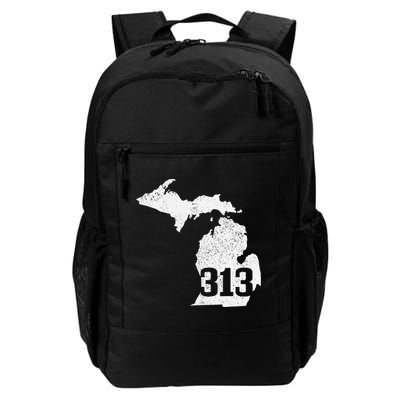 Detroit 313 Area Code Michigan Map State Pride Vintage Backpack