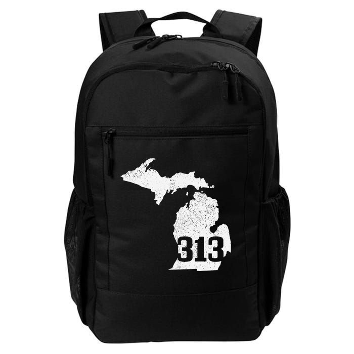 Detroit 313 Area Code Michigan Map State Pride Vintage Backpack
