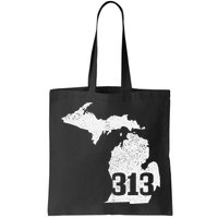 Detroit 313 Area Code Michigan Map State Pride Vintage Bag