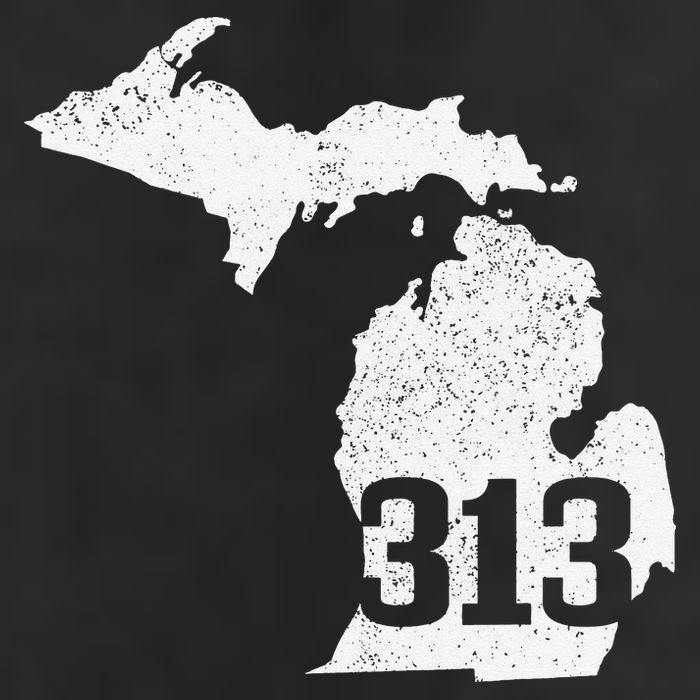 Detroit 313 Area Code Michigan Map State Pride Vintage Golf Towel