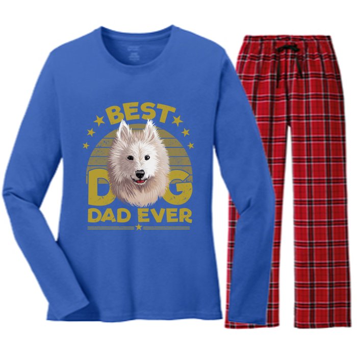 Dogs 365 Best Samoyed Dog Dad Ever Gift Gift Women's Long Sleeve Flannel Pajama Set 