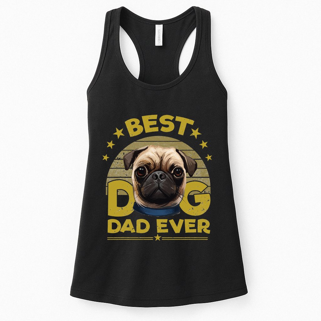 Dogs 365 Best Pug Dog Dad Ever Gift Womens Tank Top