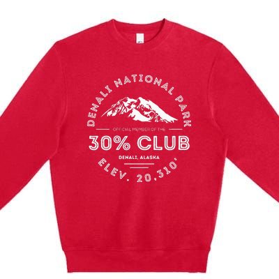 Denali 30 Club Alaska National Park Souvenir Premium Crewneck Sweatshirt