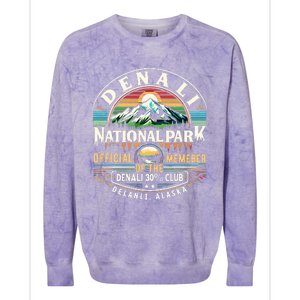 Denali 30 Club Alaska National Park Souvenir Colorblast Crewneck Sweatshirt