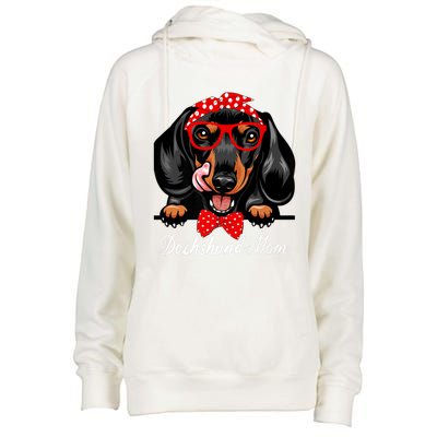 Dogs 365 Dachshund Mom Cute Dachshund Mom Dog Lover Gift Womens Funnel Neck Pullover Hood