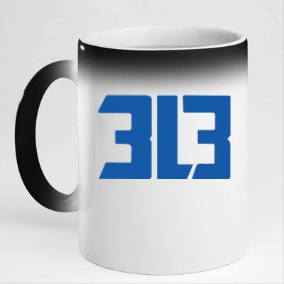 Detroit 313 11oz Black Color Changing Mug