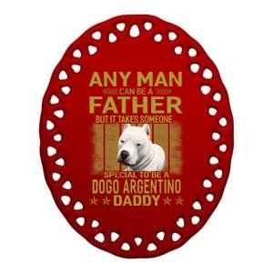 Dogs 365 Dogo Argentino Dog Daddy Dad Gift Gift Ceramic Oval Ornament