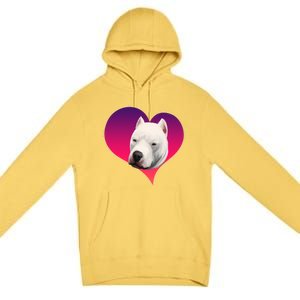 Dogs 365 Dogo Argentino Dog Pink Heart Love Gift Gift Premium Pullover Hoodie