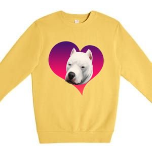 Dogs 365 Dogo Argentino Dog Pink Heart Love Gift Gift Premium Crewneck Sweatshirt