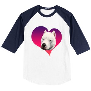 Dogs 365 Dogo Argentino Dog Pink Heart Love Gift Gift Baseball Sleeve Shirt