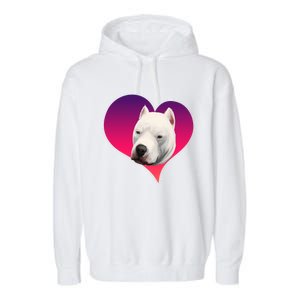 Dogs 365 Dogo Argentino Dog Pink Heart Love Gift Gift Garment-Dyed Fleece Hoodie