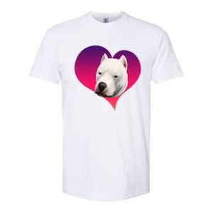 Dogs 365 Dogo Argentino Dog Pink Heart Love Gift Gift Softstyle CVC T-Shirt