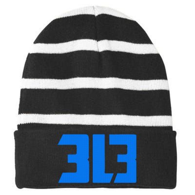 Detroit 313 Striped Beanie with Solid Band