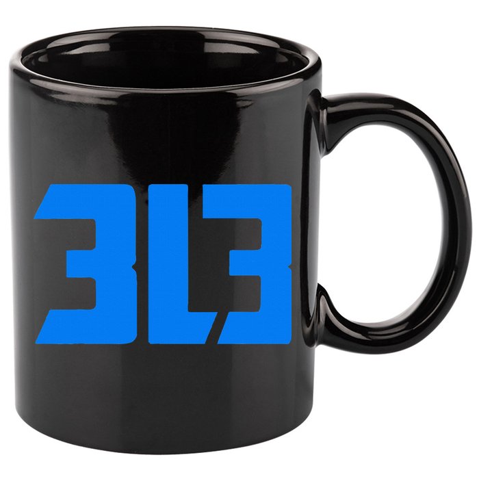 Detroit 313 11oz C Handle Ceramic Mug