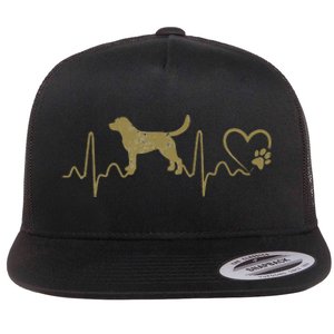 Dogs 365 Heartbeat Labrador Retriever Dog Rescue Lifeline Flat Bill Trucker Hat