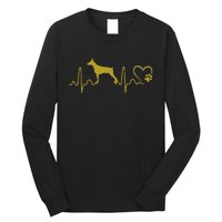 Dogs 365 Heartbeat Doberman Pinscher Dog Rescue Lifeline Long Sleeve Shirt